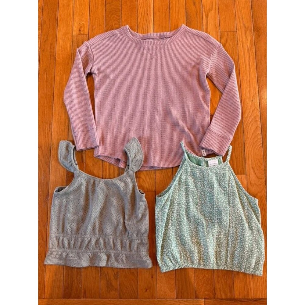 3 Abercrombie Kids Girls Sz 7/8 Tank Top & Waffle Long Sleeve Top